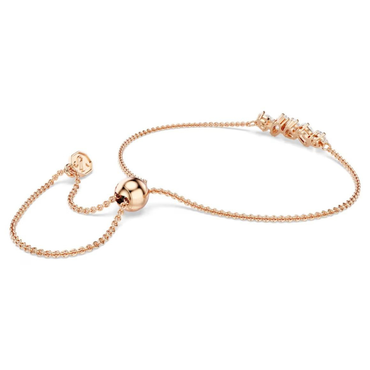 Mesmera bracelet Mixed cuts, White, 18K rose gold finish